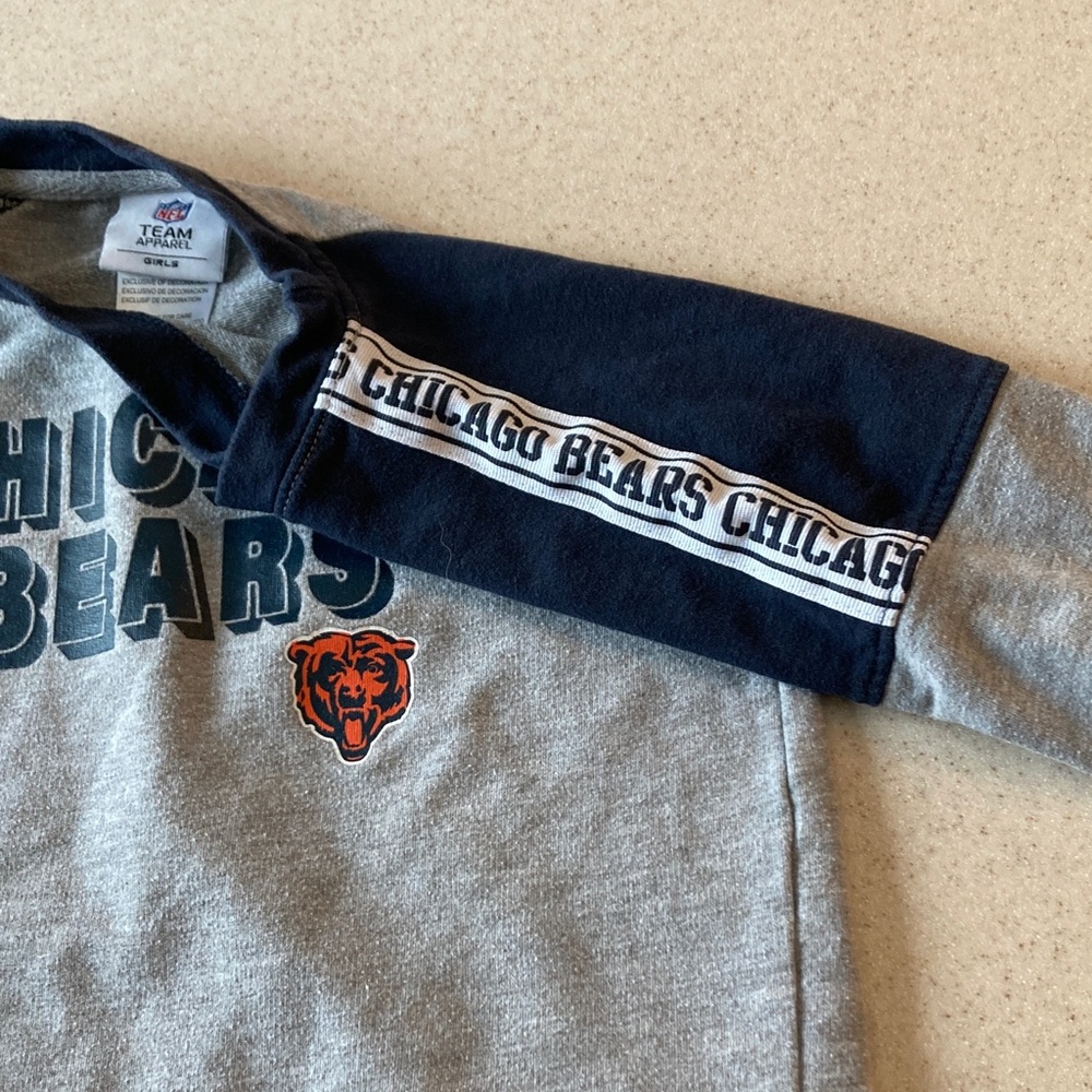NFL Kids Gray and Navy Chicago Bears Sweatshirt Size XS 4/5 - Picture 5 of 8